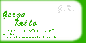 gergo kallo business card